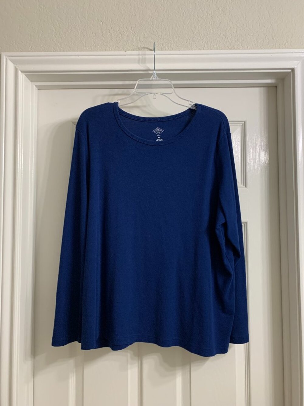 St. John's Bay Women's Blue Long Sleeve Shirt, Size 3X